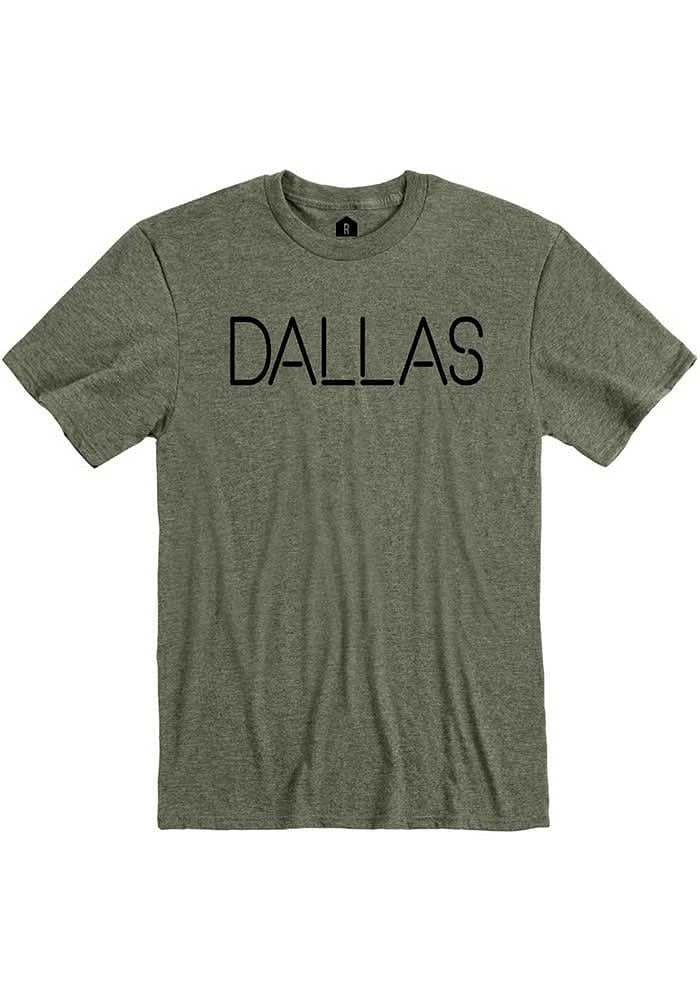 Rally Dallas Ft Worth Olive Disconnected Short Sleeve Fashion T Shirt