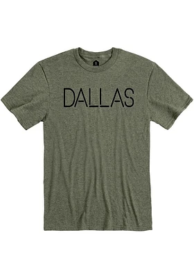 Rally Dallas Ft Worth Olive Disconnected Short Sleeve Fashion T Shirt