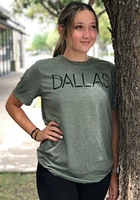 Rally Dallas Ft Worth Olive Disconnected Short Sleeve Fashion T Shirt