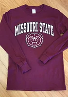 Missouri State Bears Maroon Arch Mascot Long Sleeve T Shirt
