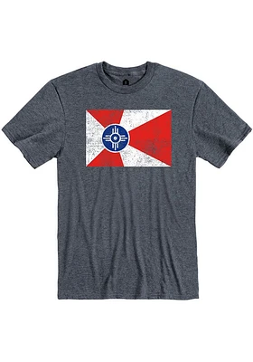 Rally Wichita Navy Blue Flag Short Sleeve Fashion T Shirt