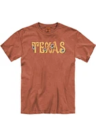 Texas Womens Burnt Orange Floral Short Sleeve T-Shirt