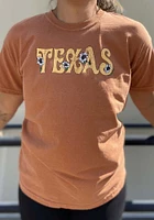 Texas Womens Burnt Orange Floral Short Sleeve T-Shirt