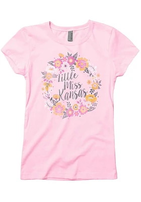 Kansas Girls Pink Little Miss Short Sleeve Tee