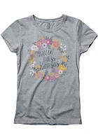 Kansas Girls Grey Little Miss Short Sleeve Tee