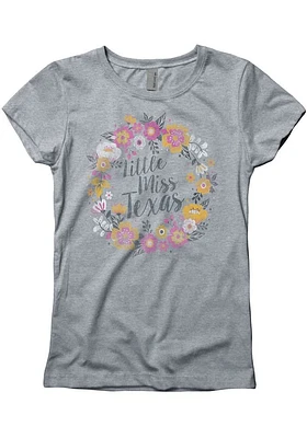 Texas Girls Grey Little Miss Short Sleeve Tee