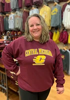 Rally Central Michigan Chippewas Mens Maroon Arch Long Sleeve Crew Sweatshirt