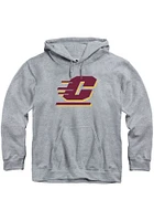 Rally Central Michigan Chippewas Mens Grey Primary Team Logo Long Sleeve Hoodie