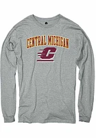 Rally Central Michigan Chippewas Grey Arch Mascot Long Sleeve T Shirt