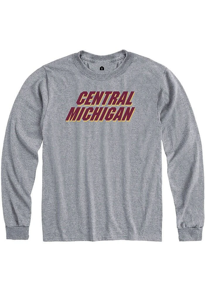 Rally Central Michigan Chippewas Grey Loud Long Sleeve T Shirt