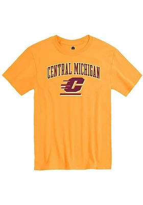 Rally Central Michigan Chippewas Gold Arch Mascot Short Sleeve T Shirt