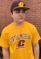 Rally Central Michigan Chippewas Gold Arch Mascot Short Sleeve T Shirt