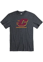 Rally Central Michigan Chippewas Charcoal Primary Team Logo Short Sleeve T Shirt