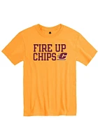 Rally Central Michigan Chippewas Gold Slogan Short Sleeve T Shirt