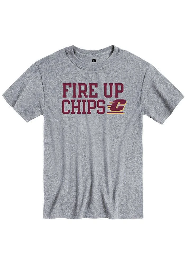 Rally Central Michigan Chippewas Grey Slogan Short Sleeve T Shirt