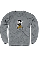 Rally Emporia State Hornets Mens Grey French Terry Distressed Logo Long Sleeve Crew Sweatshirt
