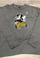 Rally Emporia State Hornets Mens Grey French Terry Distressed Logo Long Sleeve Crew Sweatshirt