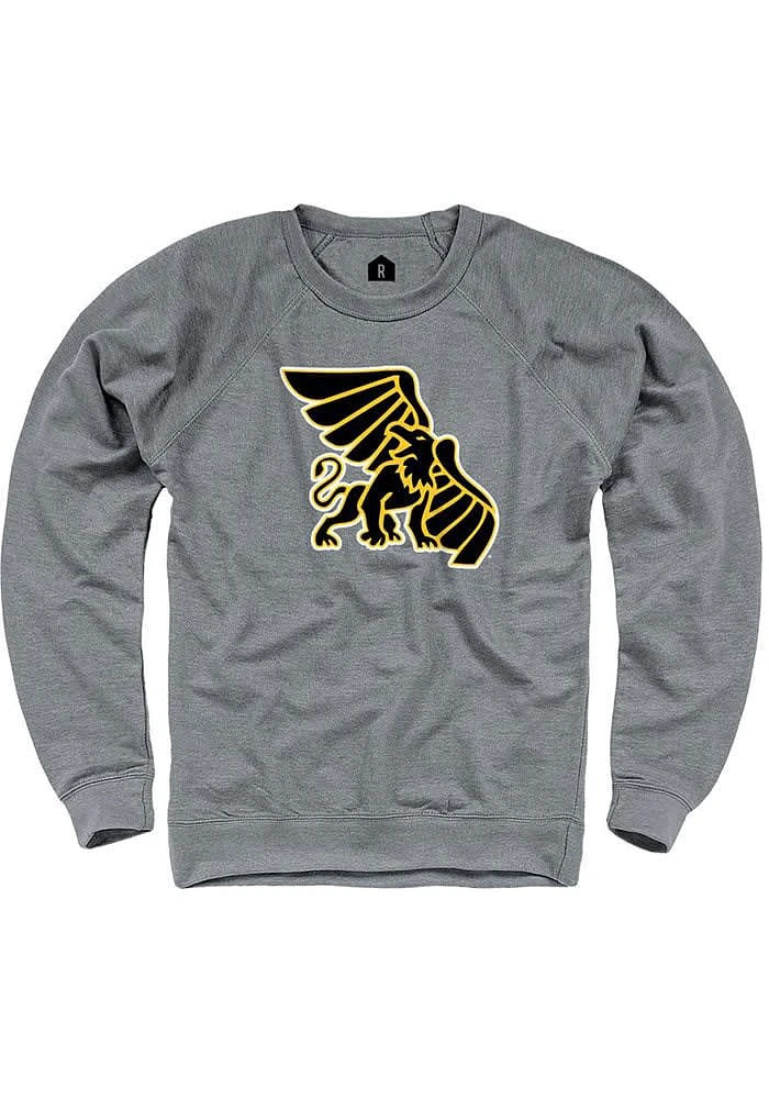 Rally Missouri Western Griffons Mens Grey French Terry Team Logo Long Sleeve Crew Sweatshirt
