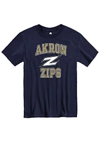 Rally Akron Zips Navy Blue Number One Short Sleeve T Shirt