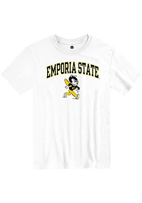 Rally Emporia State Hornets White Arch Mascot Short Sleeve T Shirt