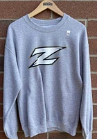 Rally Akron Zips Mens Grey Fleece Team Logo Long Sleeve Crew Sweatshirt