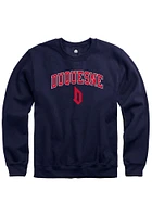 Rally Duquesne Dukes Mens Navy Blue Fleece Arch Mascot Long Sleeve Crew Sweatshirt
