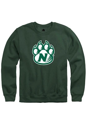 Rally Northwest Missouri State Bearcats Mens Green Fleece Team Logo Long Sleeve Crew Sweatshirt