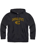 Rally Emporia State Hornets Mens Black Fleece Arch Mascot Long Sleeve Hoodie