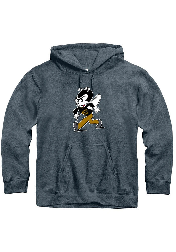 Rally Emporia State Hornets Mens Charcoal Fleece Team Logo Long Sleeve Hoodie