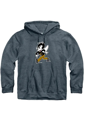 Rally Emporia State Hornets Mens Charcoal Fleece Team Logo Long Sleeve Hoodie