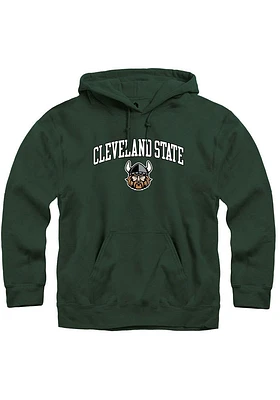 Rally Cleveland State Vikings Mens Fleece Arch Mascot Long Sleeve Hoodie