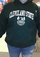 Rally Cleveland State Vikings Mens Fleece Arch Mascot Long Sleeve Hoodie