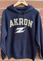 Rally Akron Zips Mens Navy Blue Fleece Arch Mascot Long Sleeve Hoodie