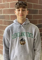 Rally Cleveland State Vikings Mens Fleece Arch Mascot Long Sleeve Hoodie