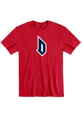 Rally Duquesne Dukes Red Ringspun Team Logo Short Sleeve T Shirt