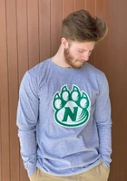 Rally Northwest Missouri State Bearcats Grey Ringspun Distressed Logo Long Sleeve T Shirt