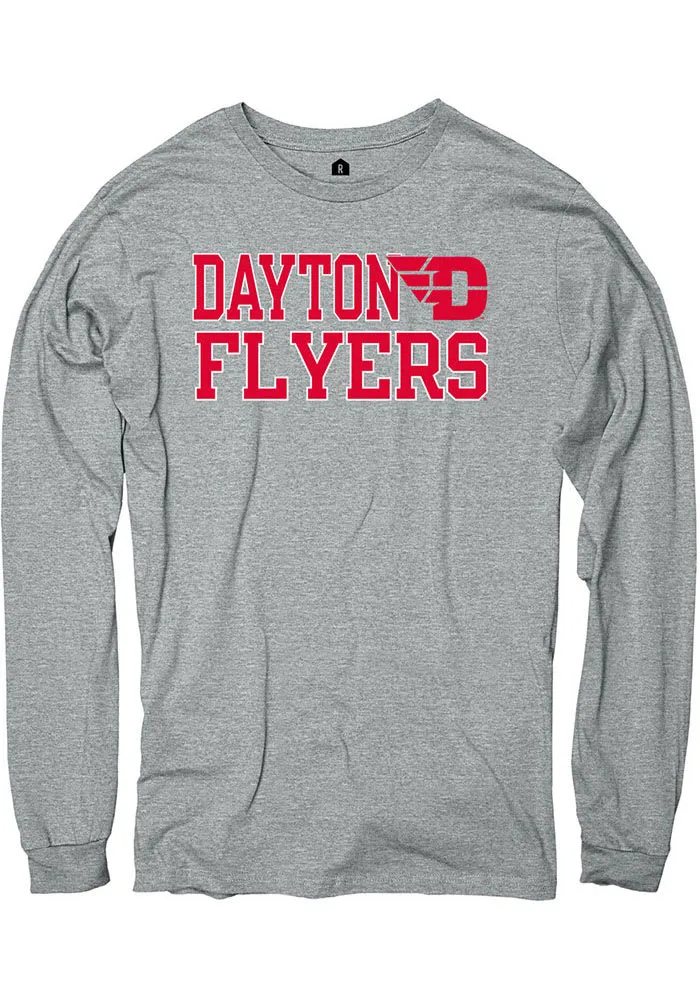 Rally Dayton Flyers Grey Ringspun Slogan Long Sleeve T Shirt