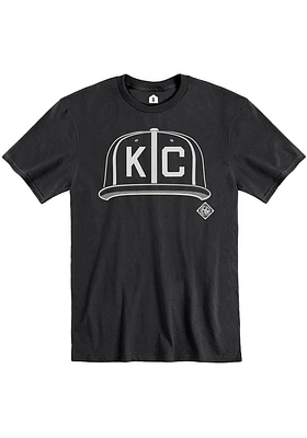 Rally Kansas City Monarchs Black KC Hat Short Sleeve Fashion T Shirt