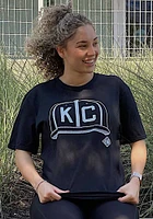 Rally Kansas City Monarchs Black KC Hat Short Sleeve Fashion T Shirt