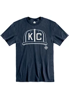 Rally Kansas City Monarchs Navy Blue KC Hat Short Sleeve Fashion T Shirt