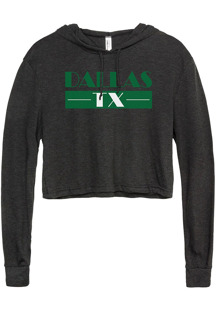 Dallas Ft Worth Womens Black Retro Hooded Sweatshirt