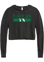 Dallas Ft Worth Womens Black Retro Hooded Sweatshirt