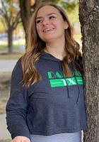 Dallas Ft Worth Womens Black Retro Hooded Sweatshirt