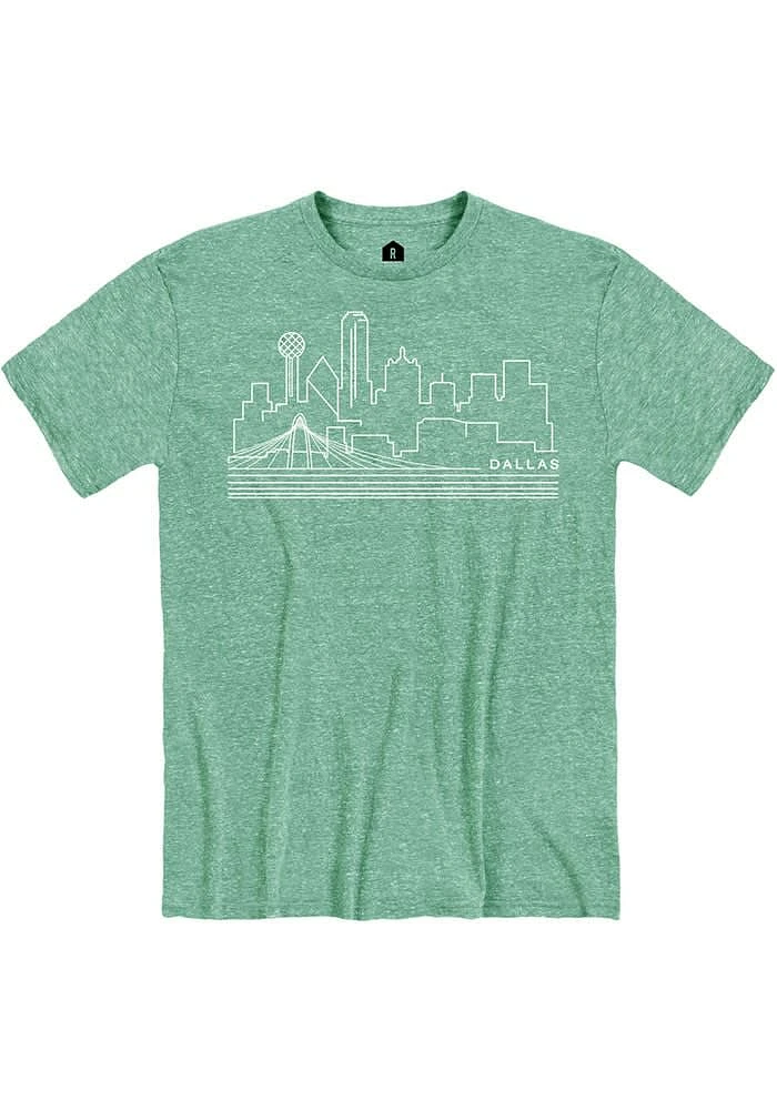 Dallas Ft Worth Green Skyline Short Sleeve Fashion T Shirt