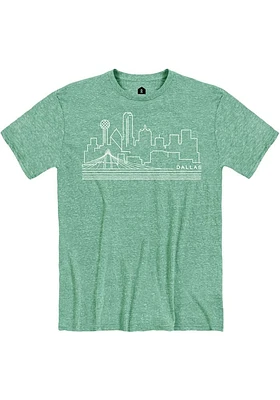 Dallas Ft Worth Green Skyline Short Sleeve Fashion T Shirt