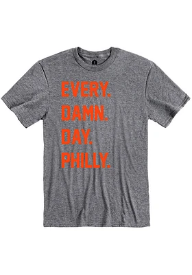 Rally Philadelphia Grey Every Damn Day Short Sleeve Fashion T Shirt