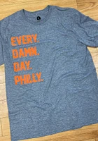 Rally Philadelphia Grey Every Damn Day Short Sleeve Fashion T Shirt
