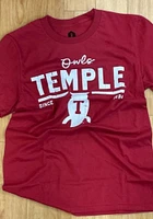 Rally Temple Owls Cardinal Wordmark Vault Owl Short Sleeve Fashion T Shirt