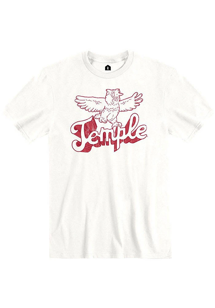 Rally Temple Owls White Vault Short Sleeve Fashion T Shirt