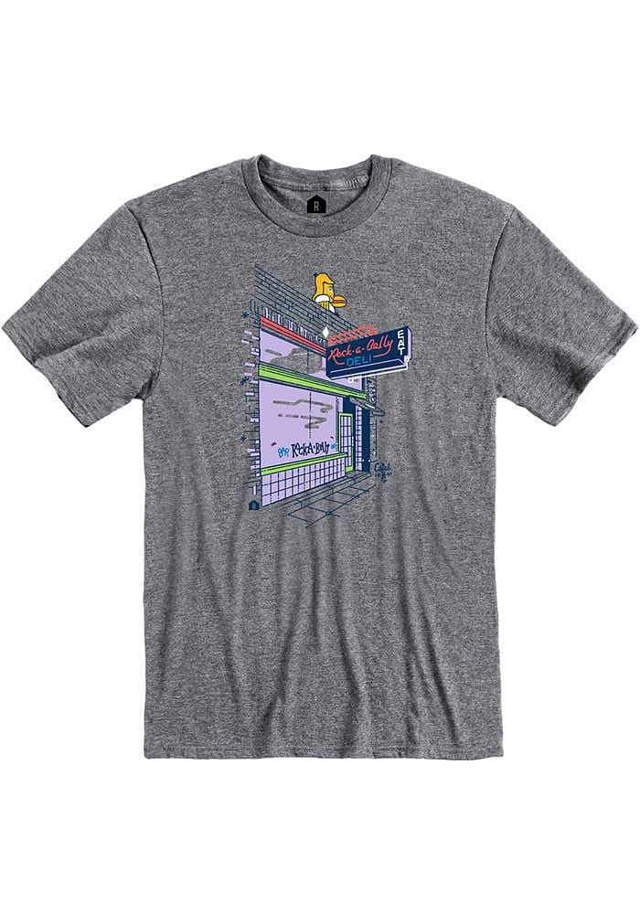Rally Manhattan Graphite Building Front Short Sleeve Fashion T Shirt